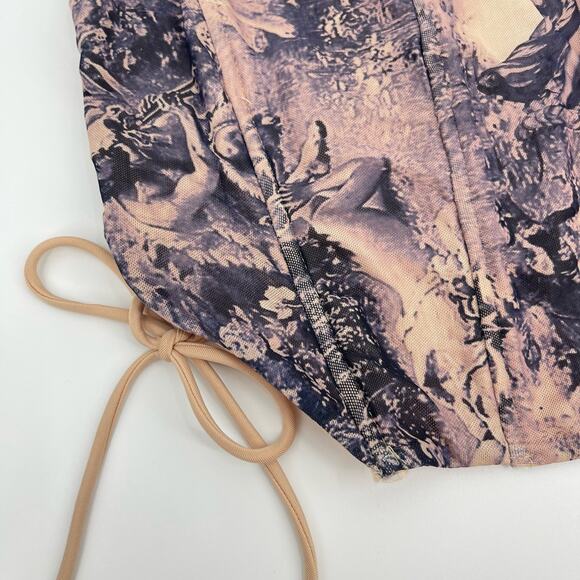 Superdown | Maeve Angel Toile Print Mesh Corset & Mini Skirt Set XS - Picture 7 of 15